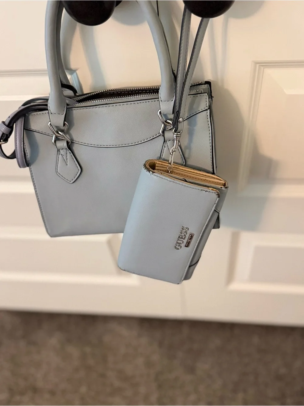 Calvin Klein Light Gray Structured Satchel